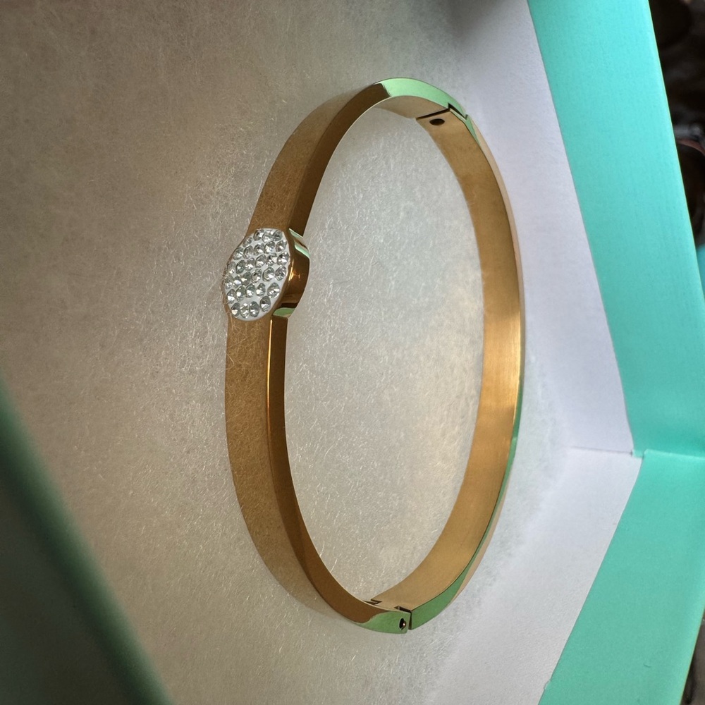 Jbloom Elegant Gold Bangle with Silver Accents
